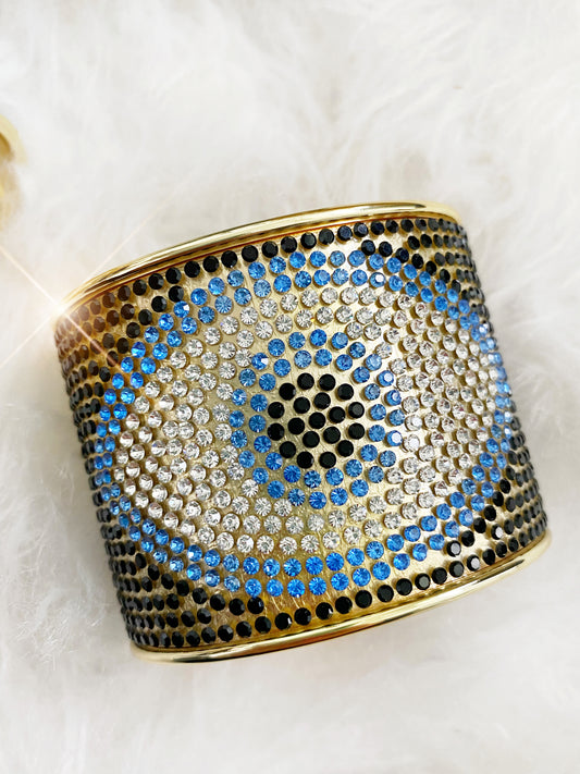 Evil Eye Crystal Cuff