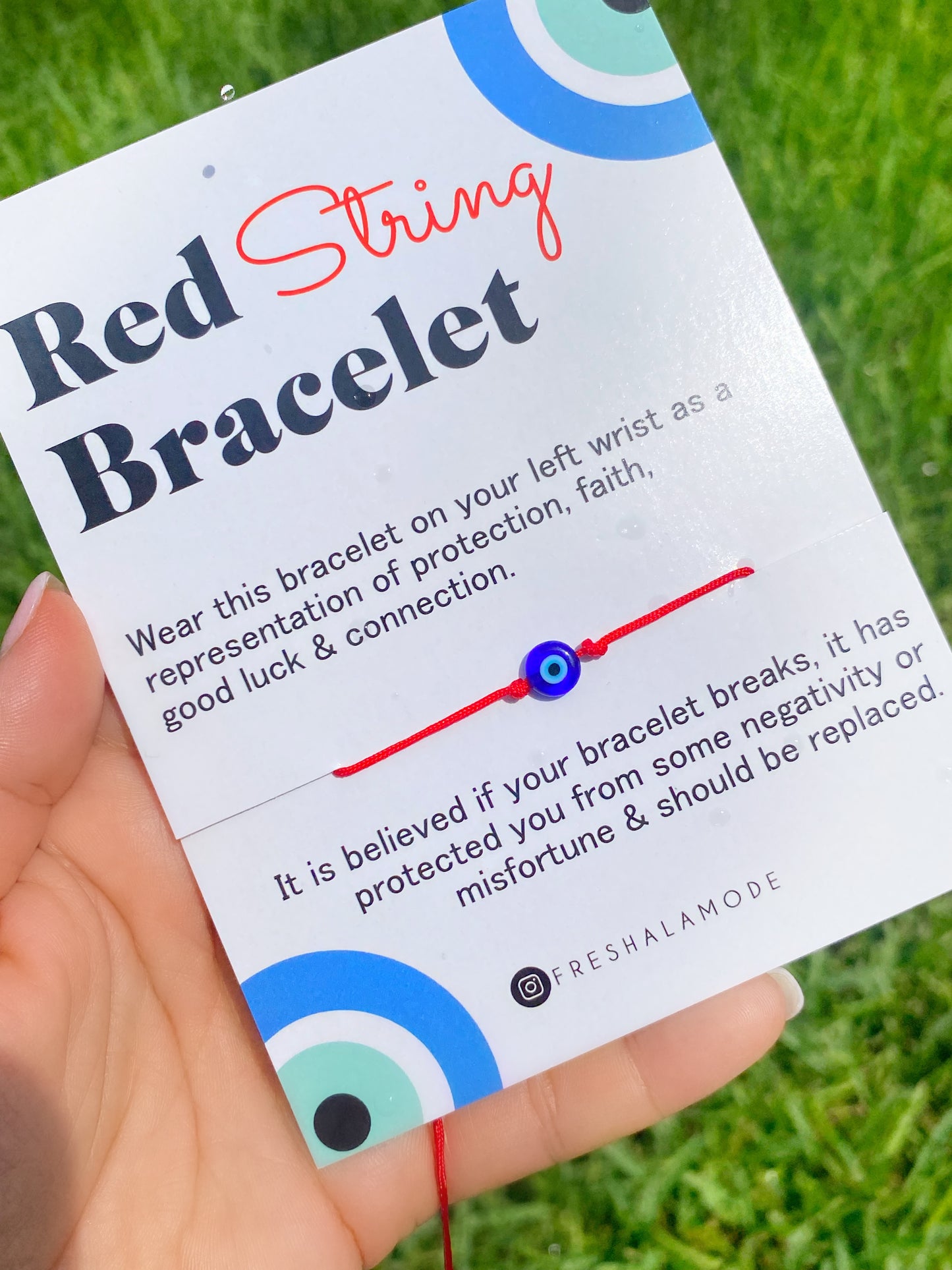 Evil Eye Minimalistic Red String Bracelet Adjustable Simple