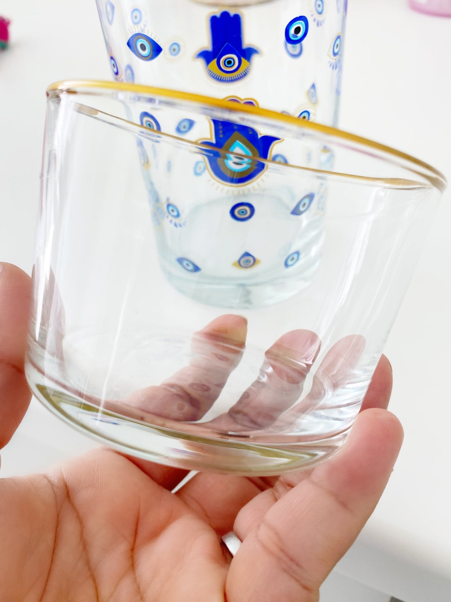 Evil Eye 2 Piece Glass Decanter