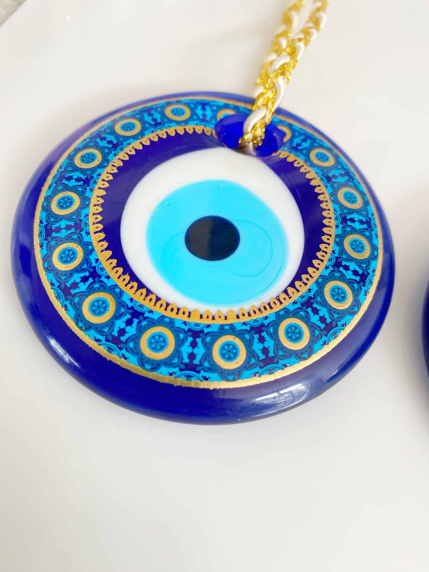 Golden Evil Eye Glass Amulet Decor