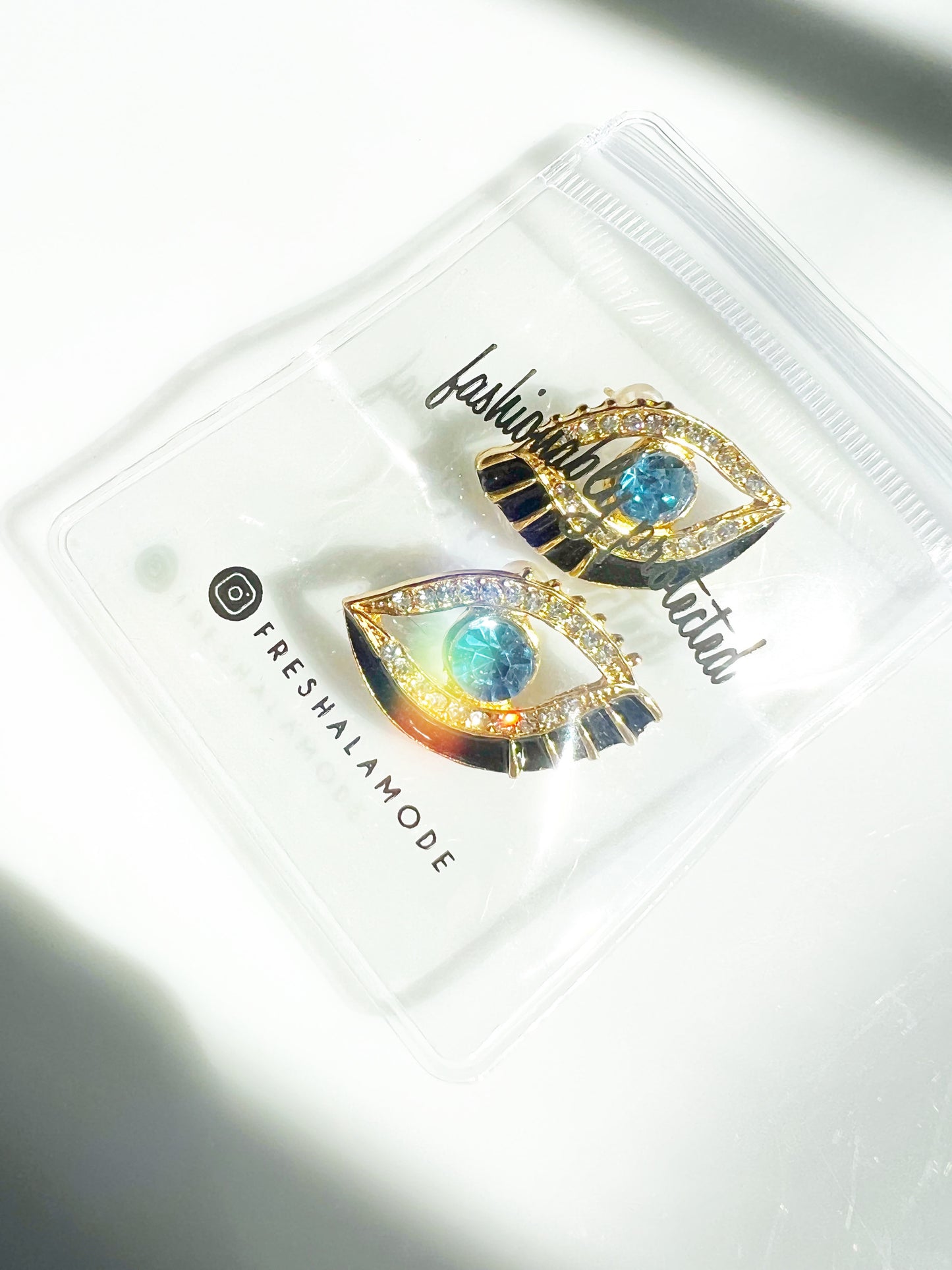 Exotic Evil Eye Crystal Earrings