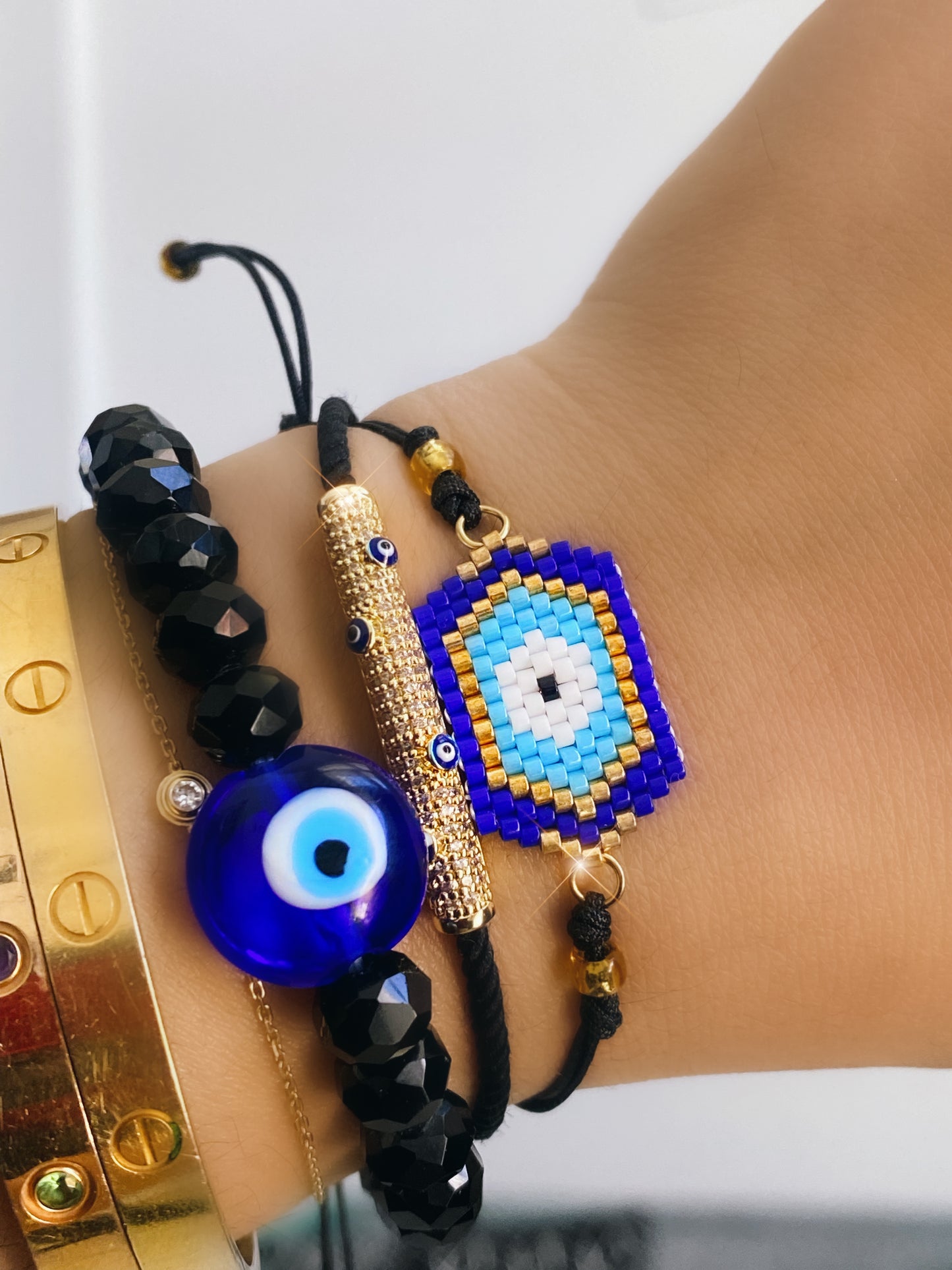 Luxe Evil Eye Bar Bracelet