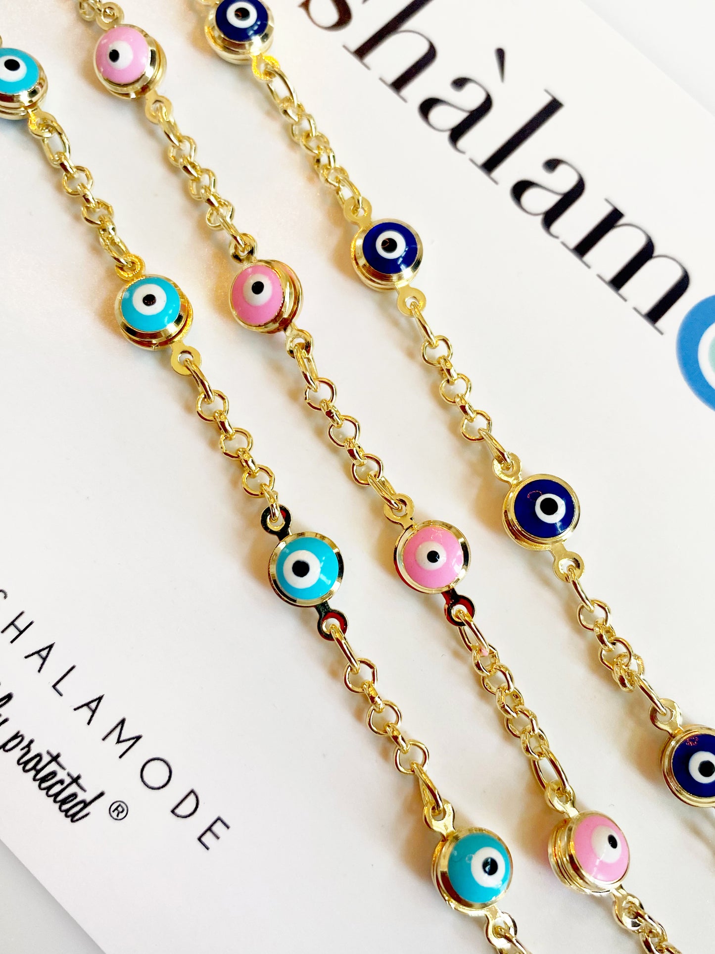 Evil Eye Painted Tennis Bracelet