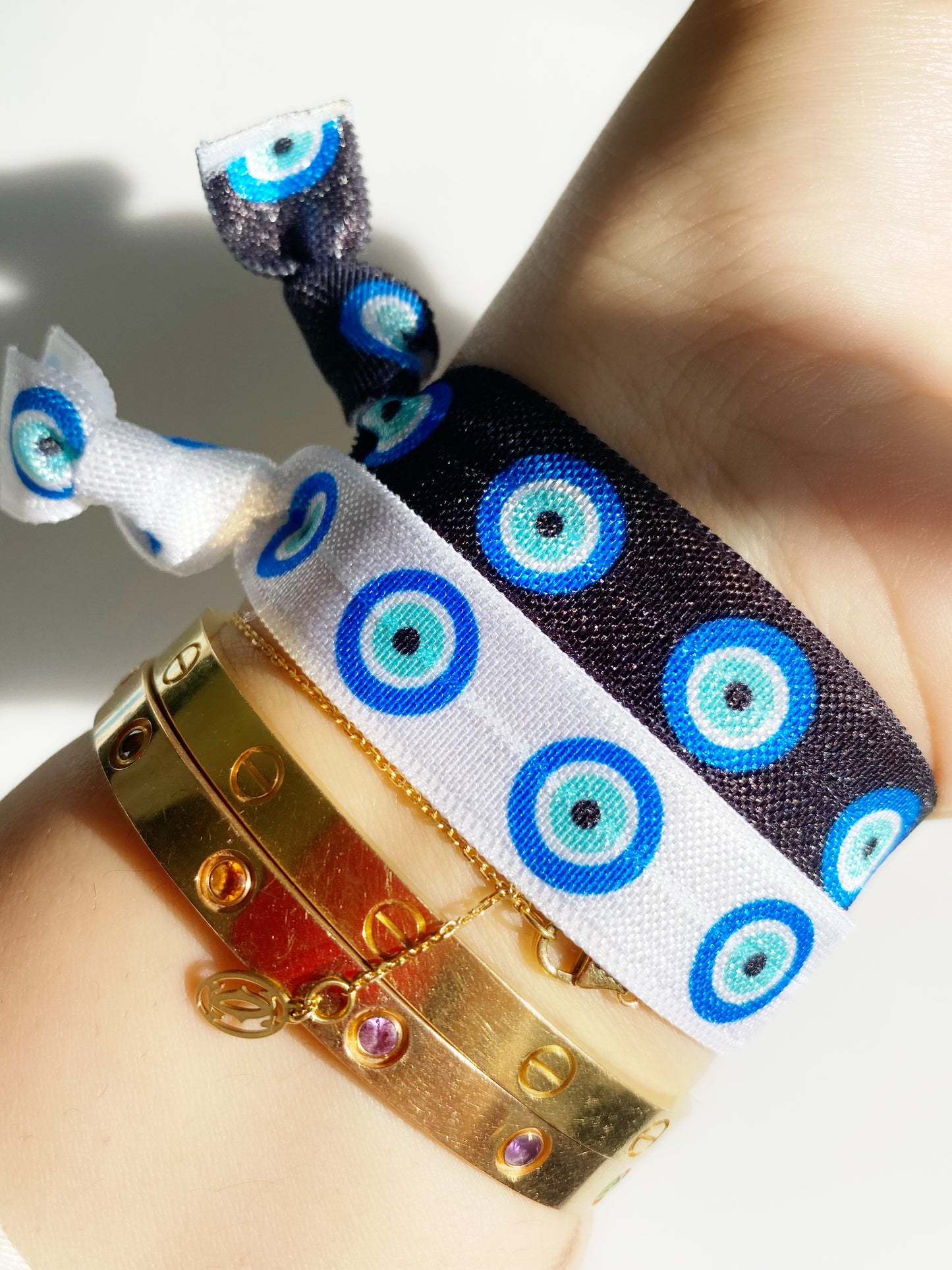 OFFICAL Evil Eye Creaseless Hair Tie Bracelets 4 pack