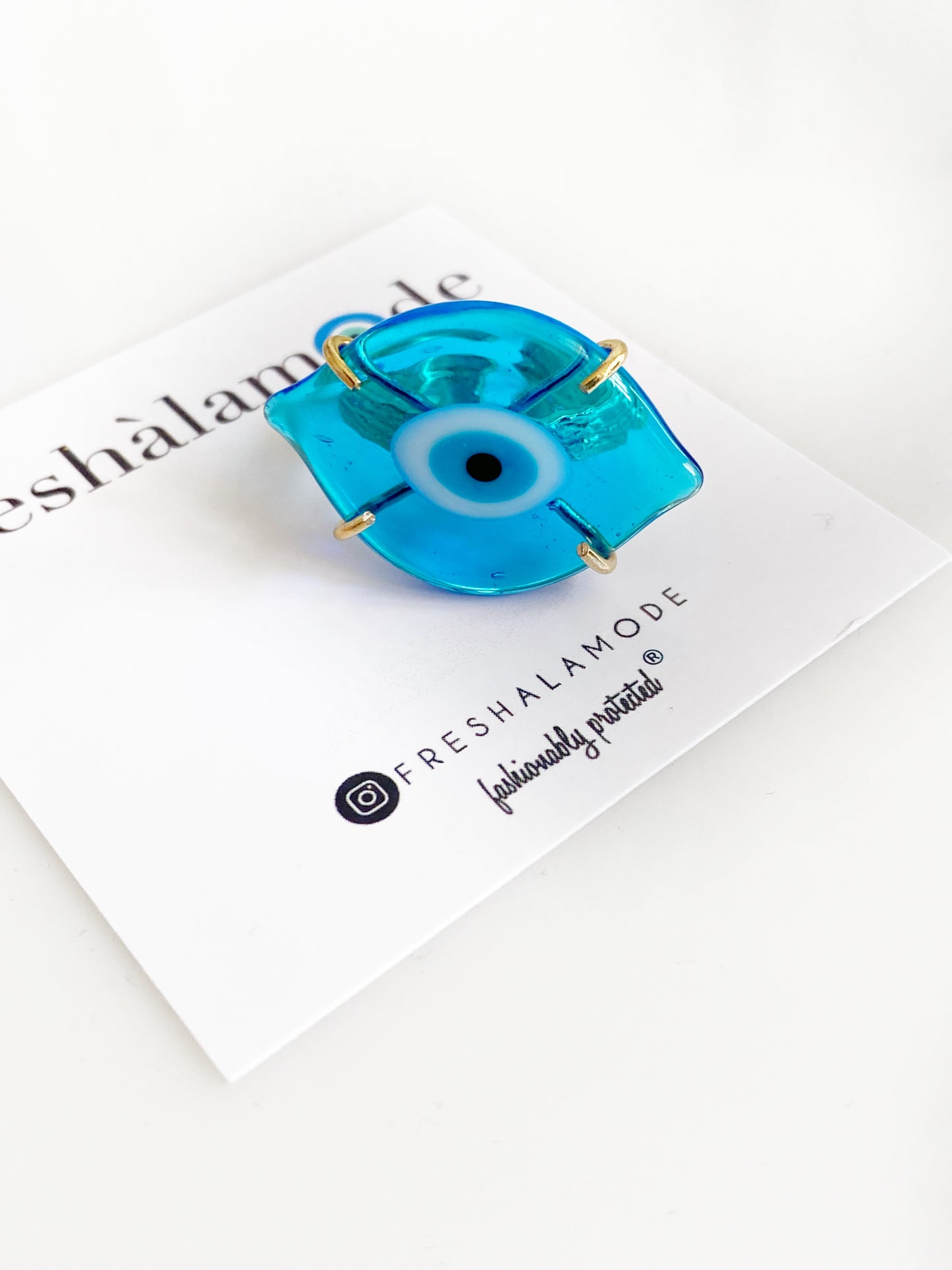 Evil Eye Turquoise Glass Ring