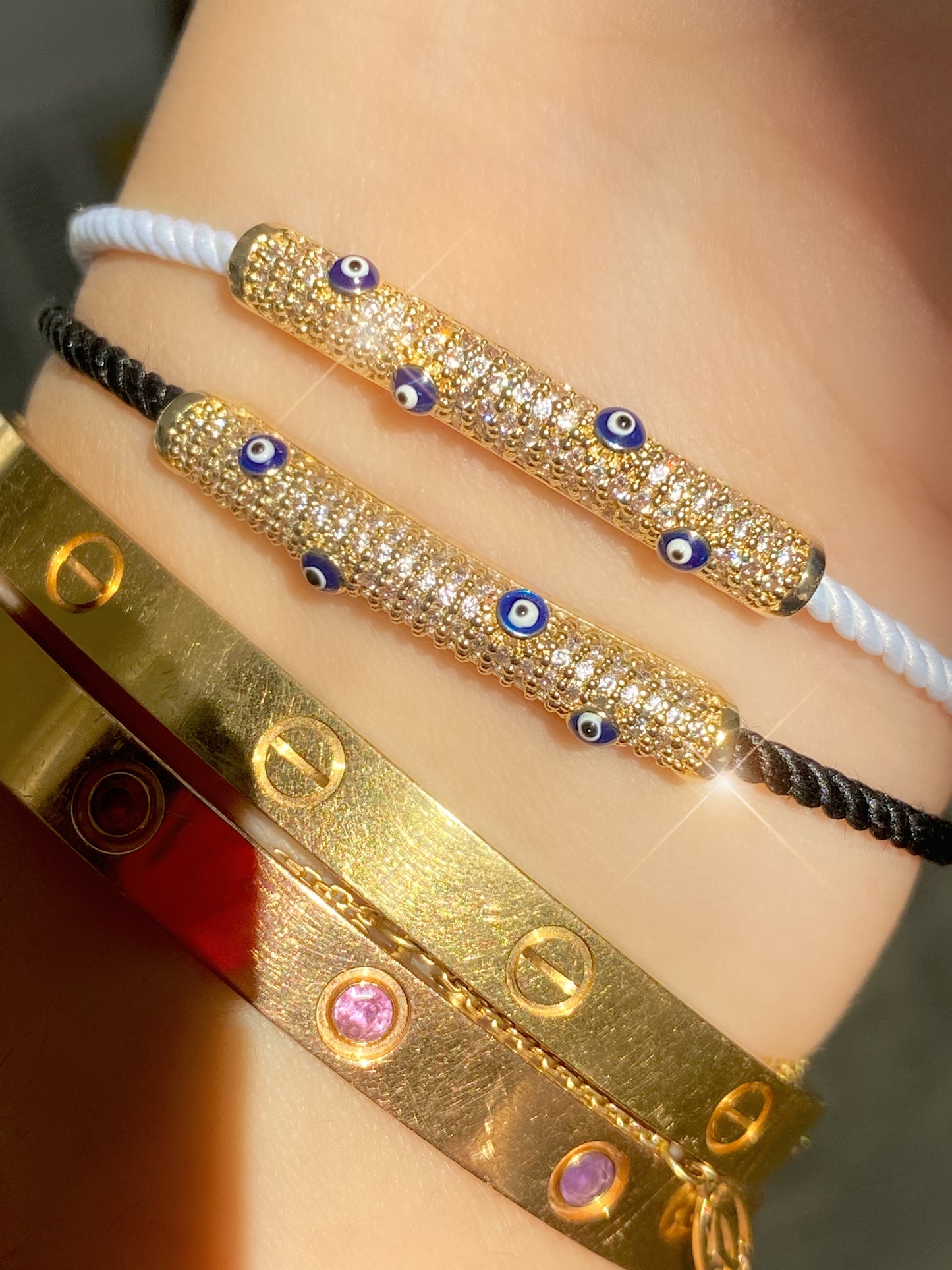 Luxe Evil Eye Bar Bracelet