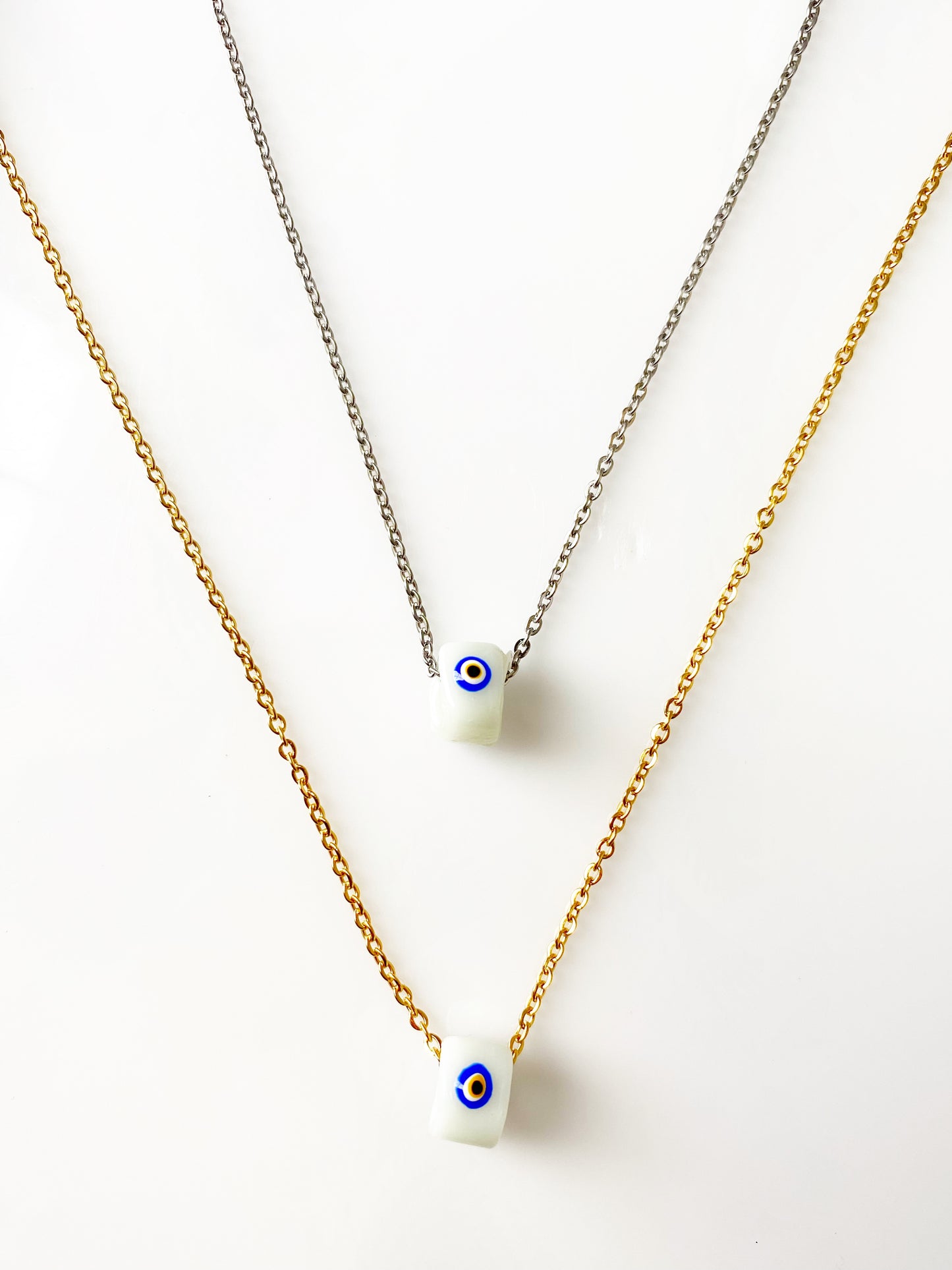 Evil Eye Cube Charm Necklace No