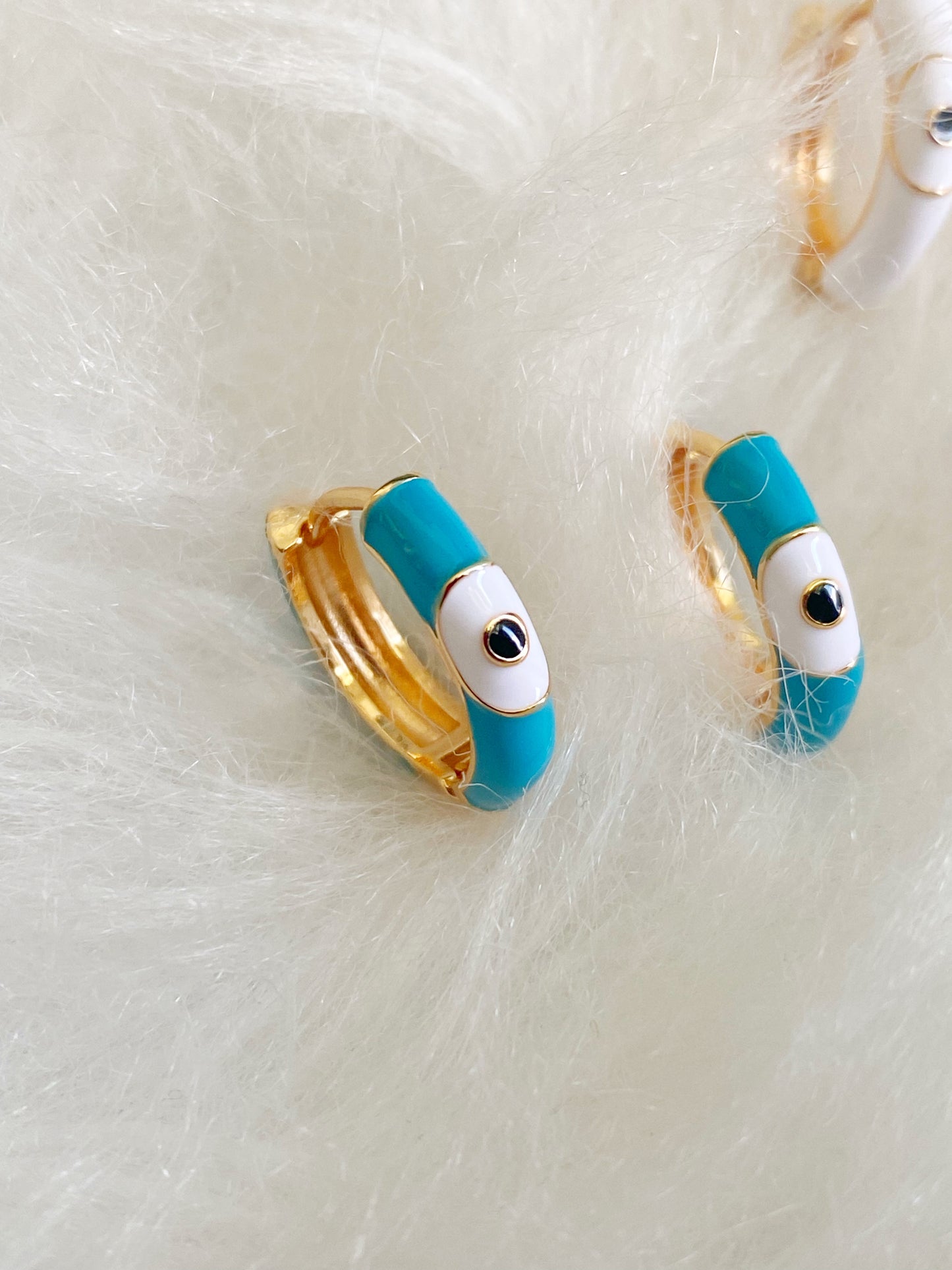 Classic Evil Eye Huggie Earrings