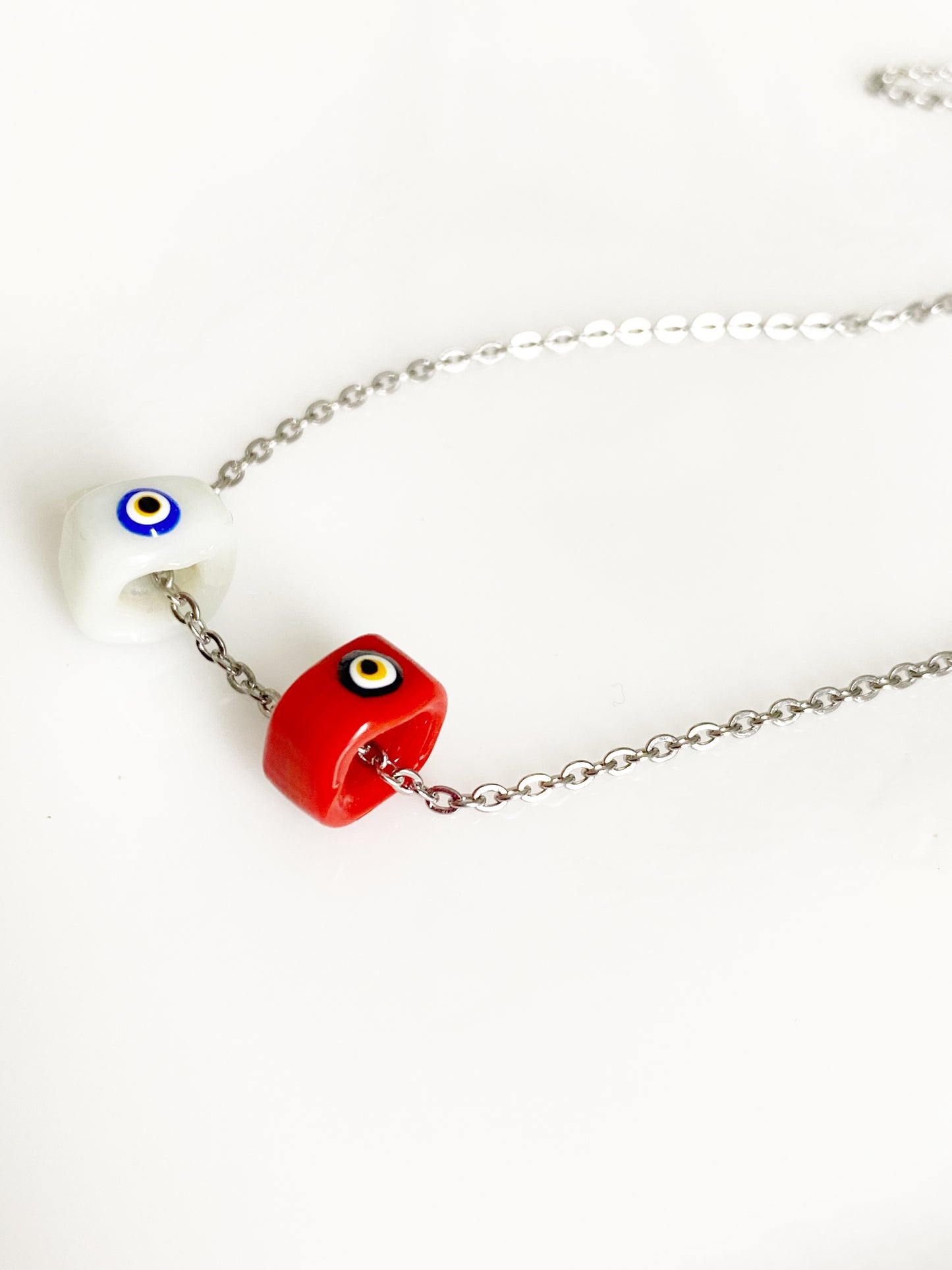 Evil Eye Cube Charm Necklace No