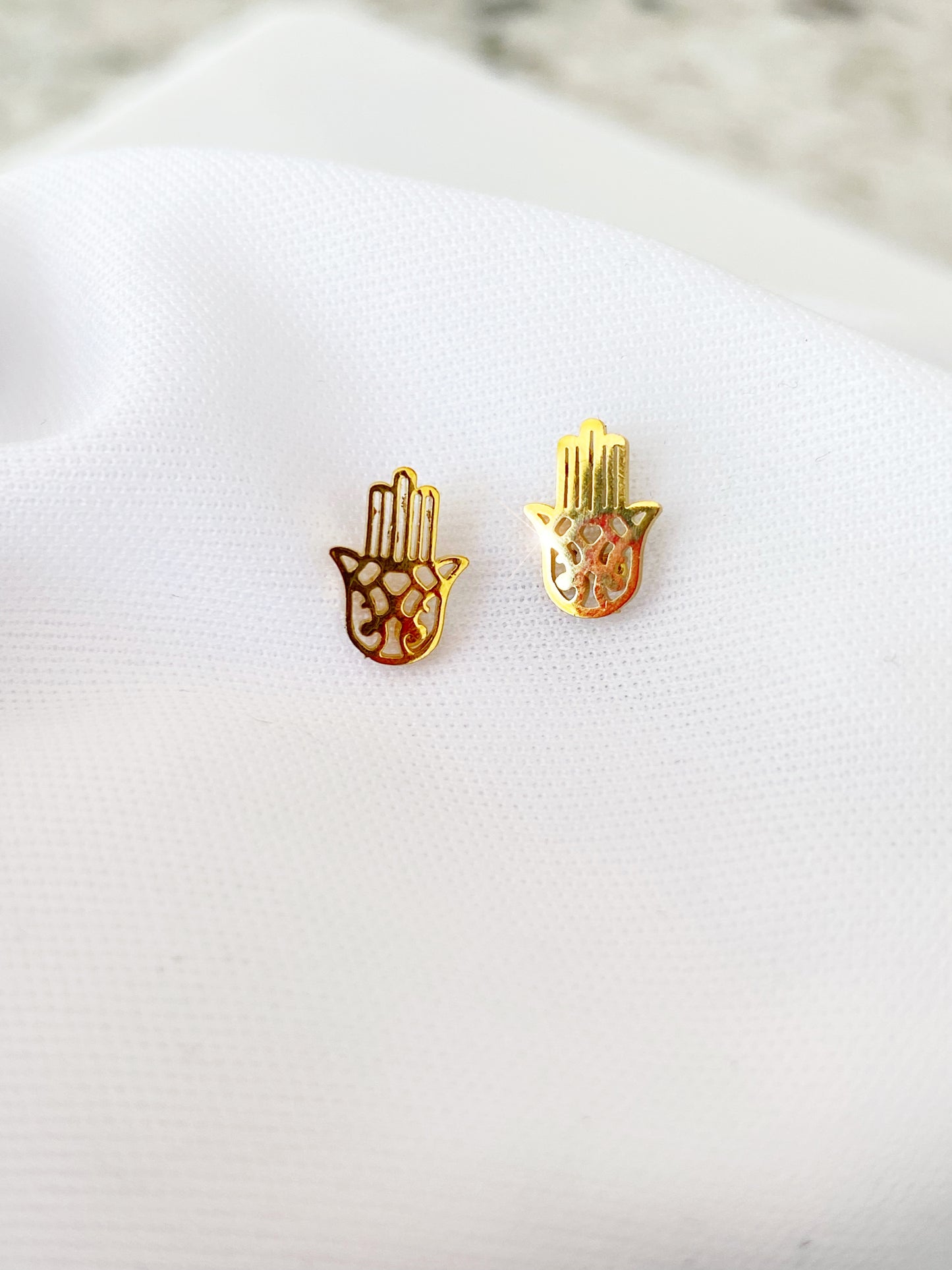 Hamsa Stainless Steel Stud Earrings