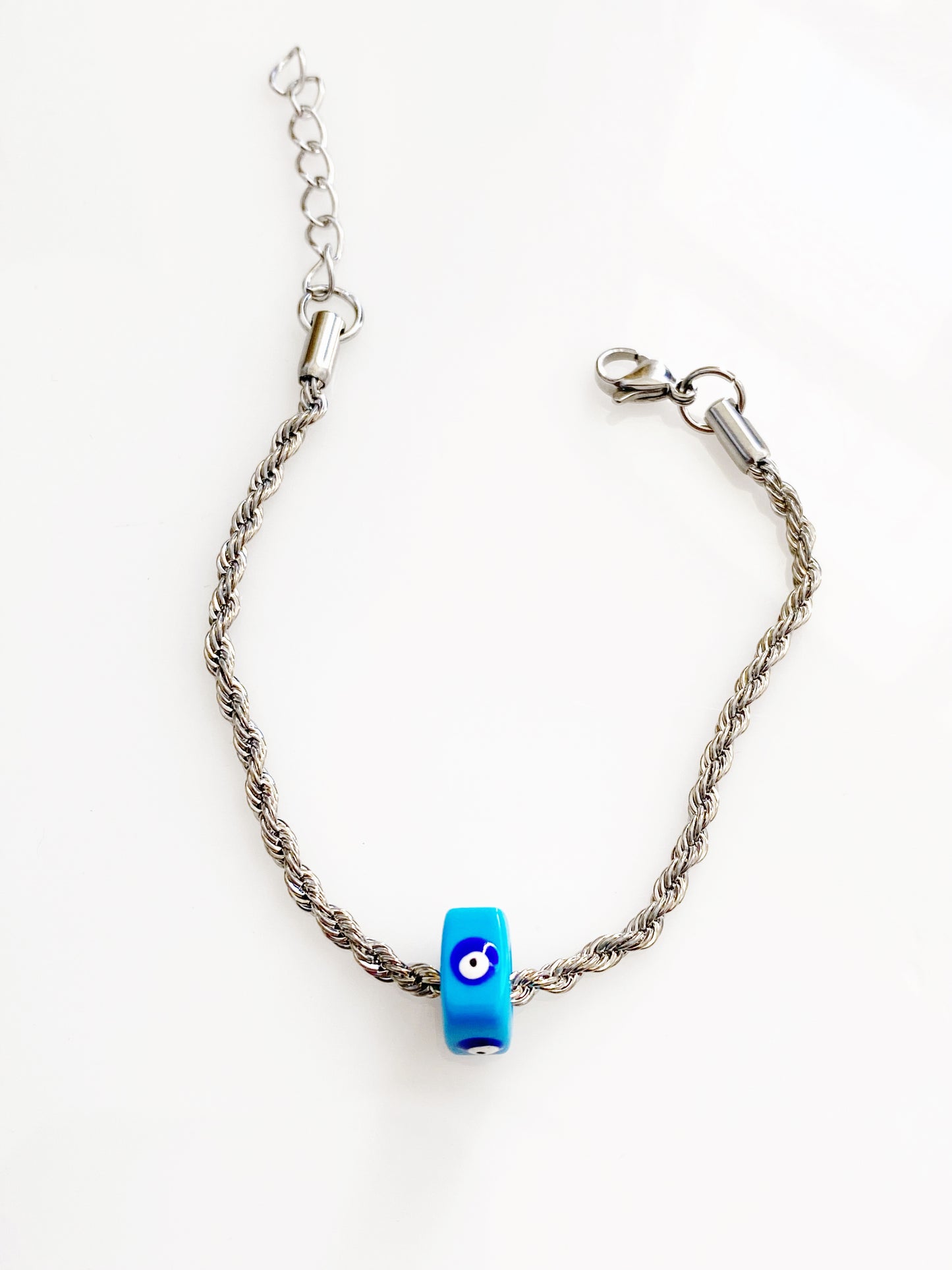 Evil Eye Turquoise Twist Cube Bracelet