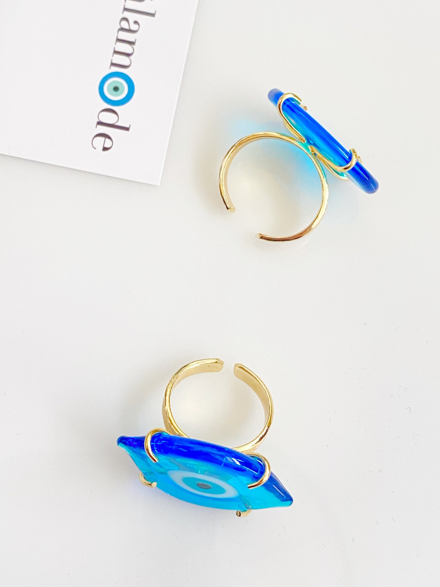 Evil Eye Turquoise Glass Ring