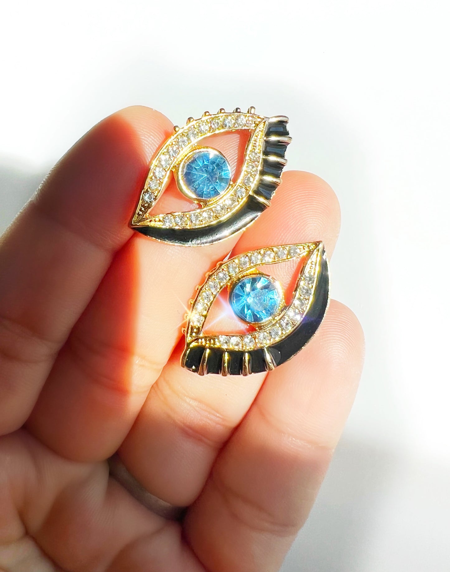 Exotic Evil Eye Crystal Earrings