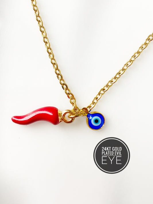 Red Chili Evil Eye Cornicello Necklace