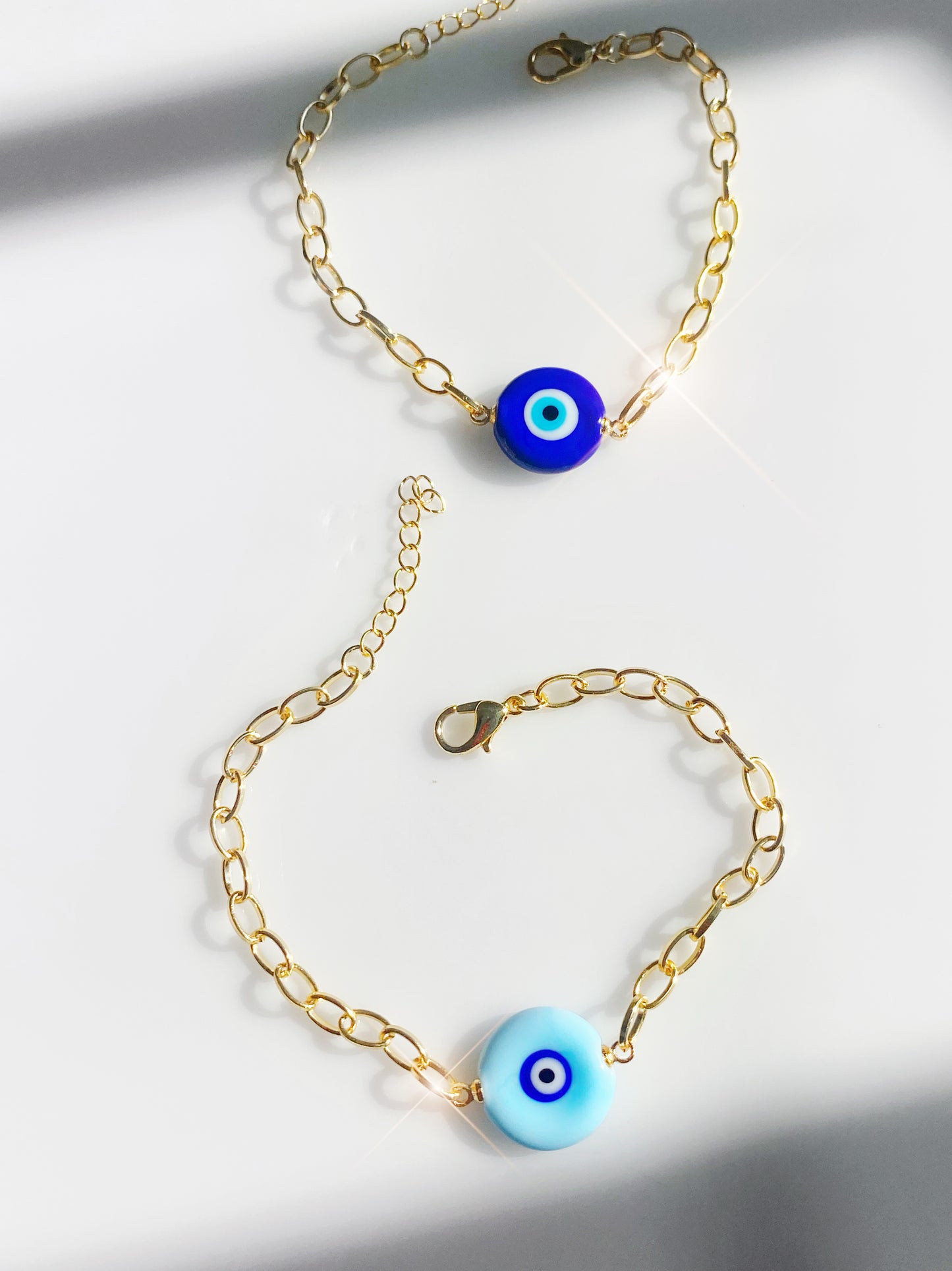 Evil Eye Glass Chain Bracelet