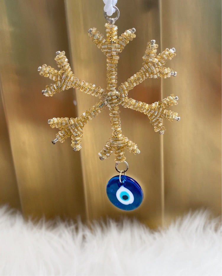 Evil Eye Snowflake Ornament Decor