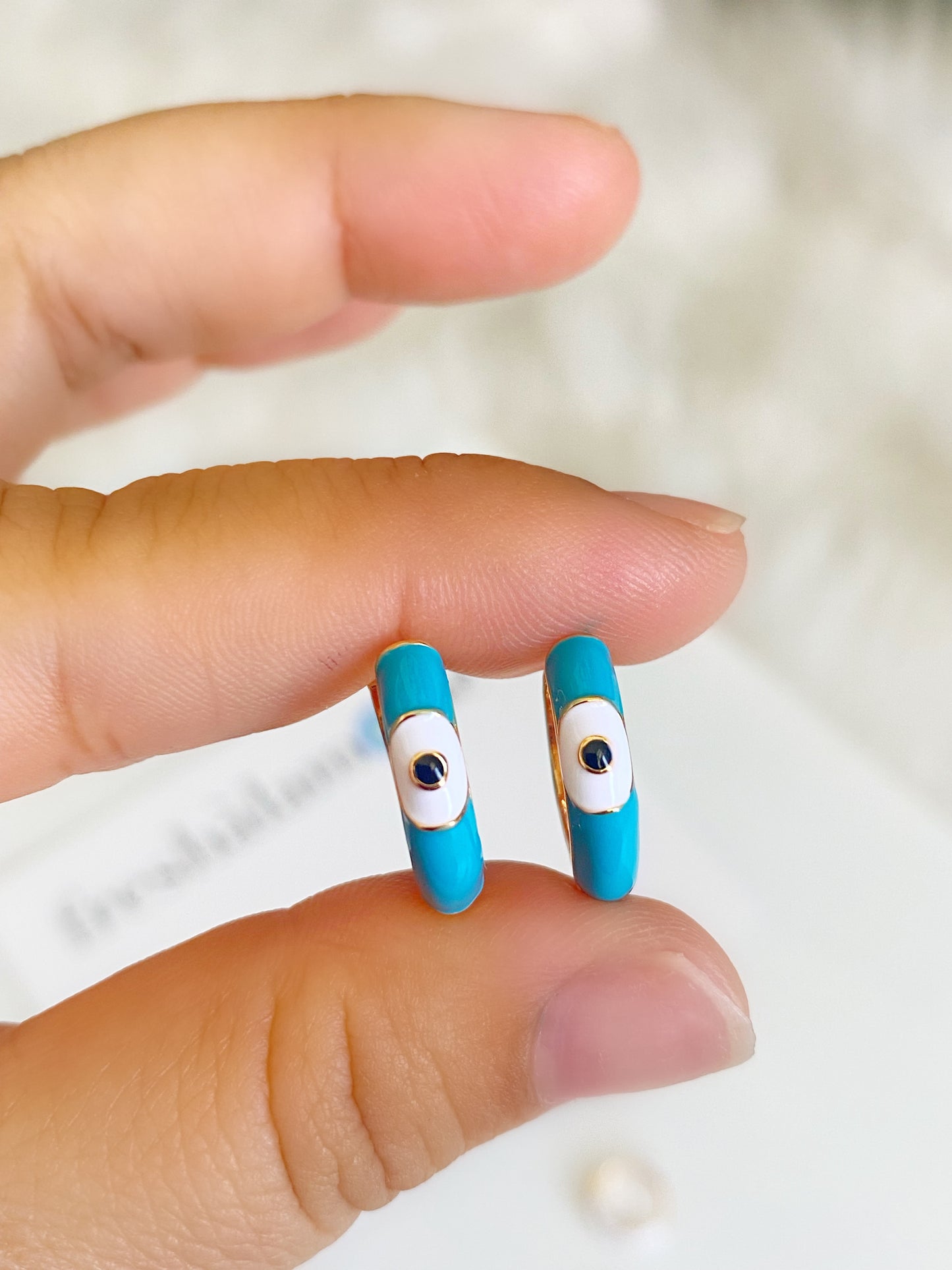 Classic Evil Eye Huggie Earrings