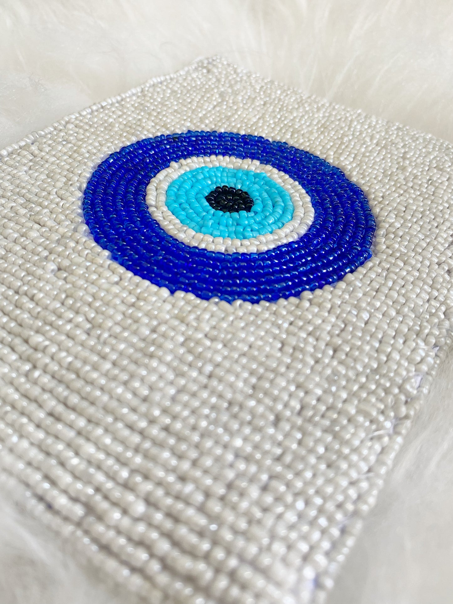 Evil Eye Beaded Zipper Purse