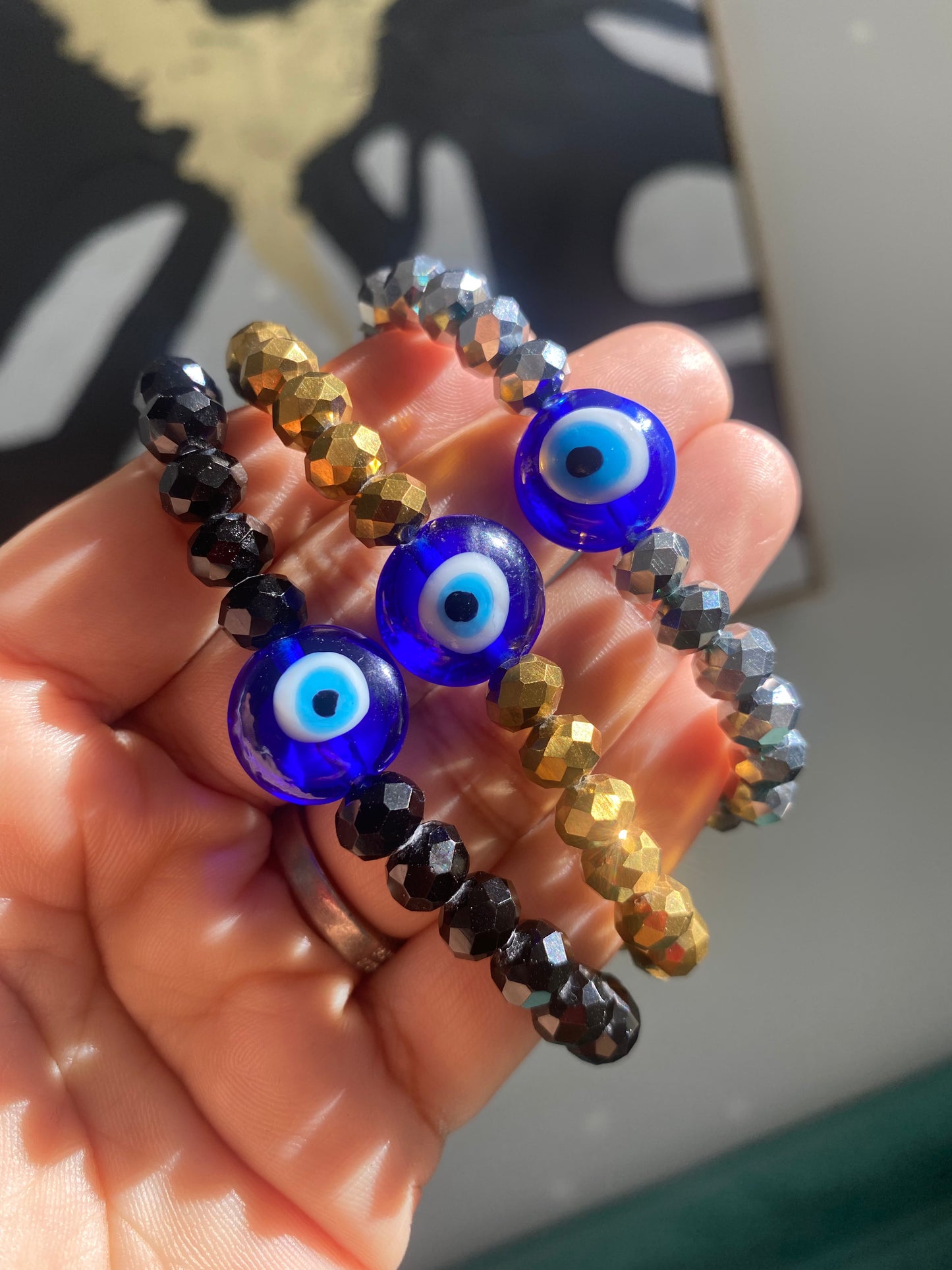 Evil Crystal Beaded Bracelet