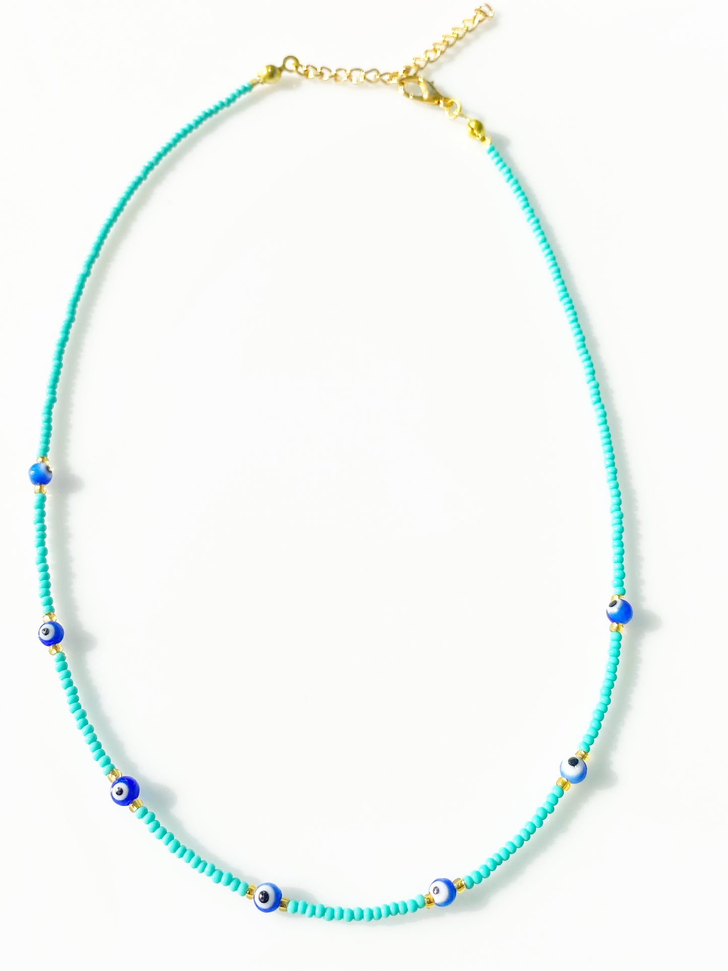 Minimalistic Evil Eye Bead Necklace