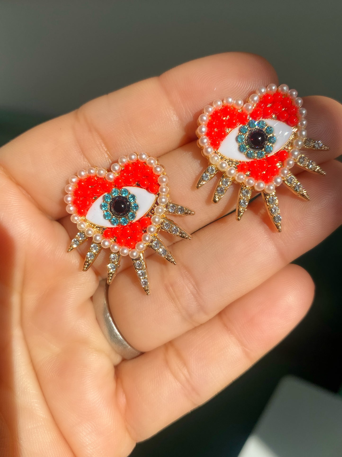 Heart EVIL EYE EARRINGS