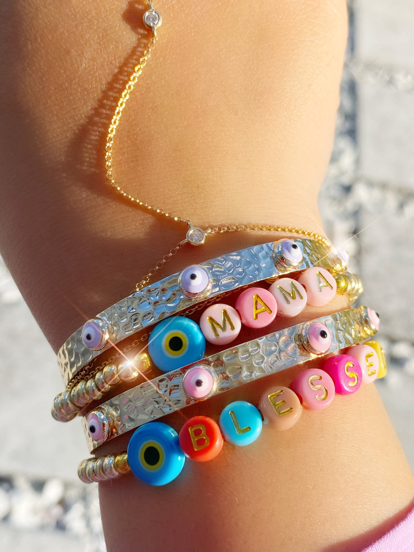 Antique Pastel Evil Eye Bangles