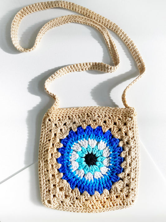 Evil Eye Crochet Purse