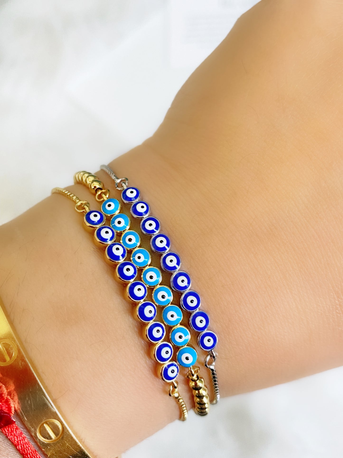 Evil Eye Bar Adjustable Bracelet