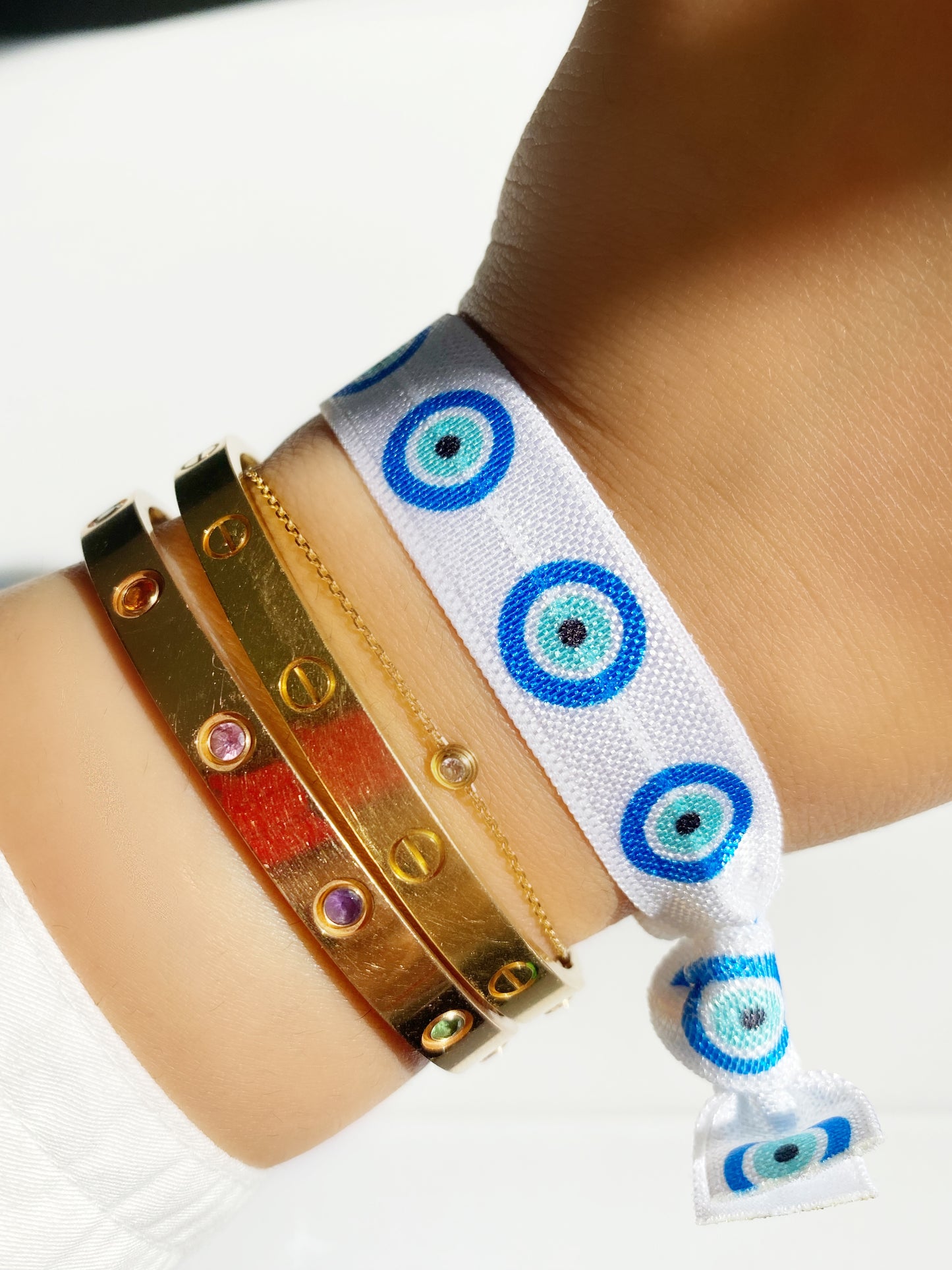 OFFICAL Evil Eye Creaseless Hair Tie Bracelets 4 pack