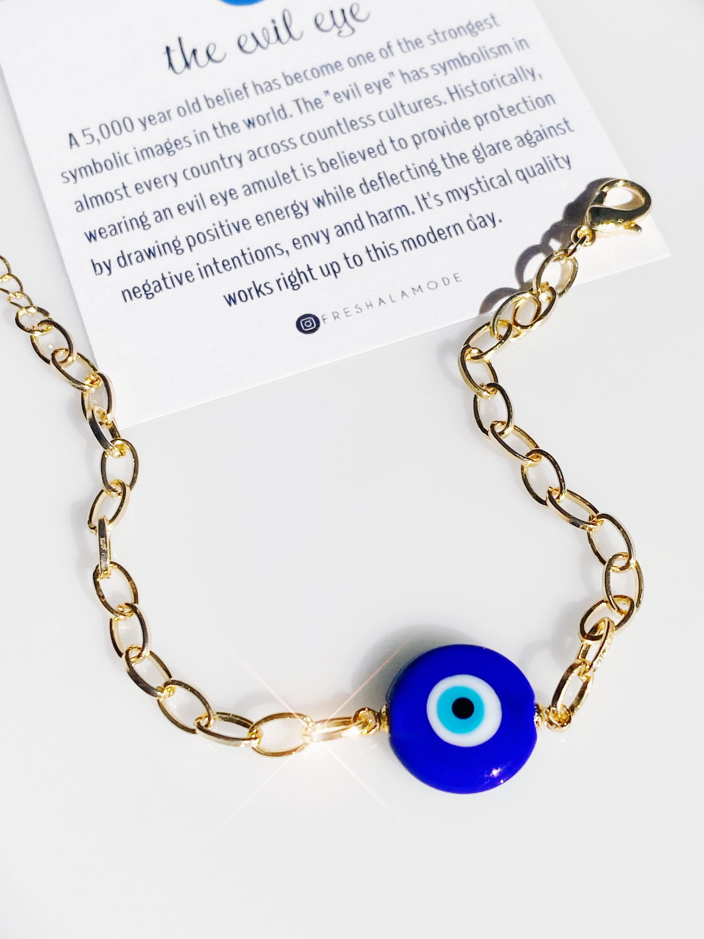 Evil Eye Glass Chain Bracelet