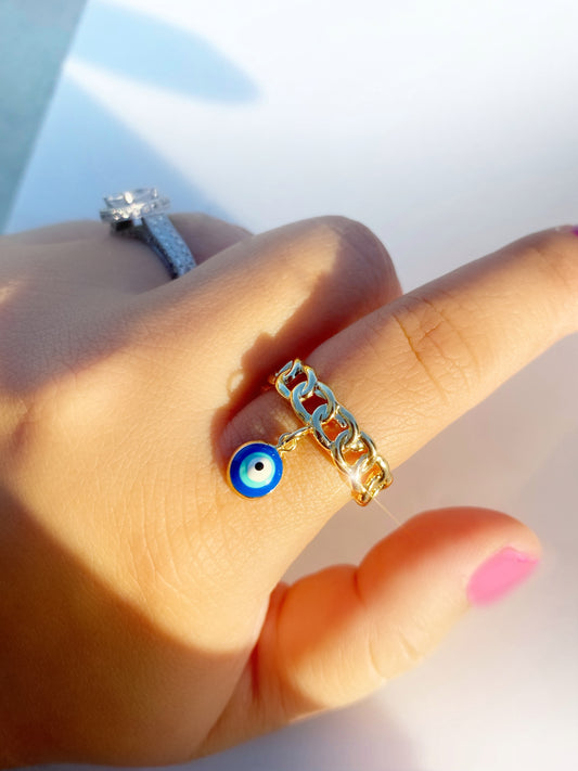 Evil Eye Dangle Ring