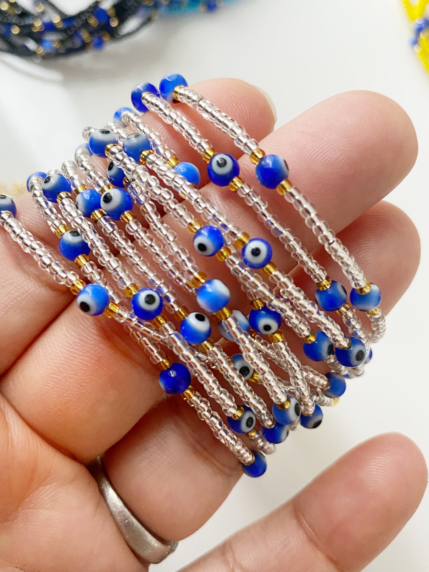 Minimalistic Evil Eye Bead Bracelet