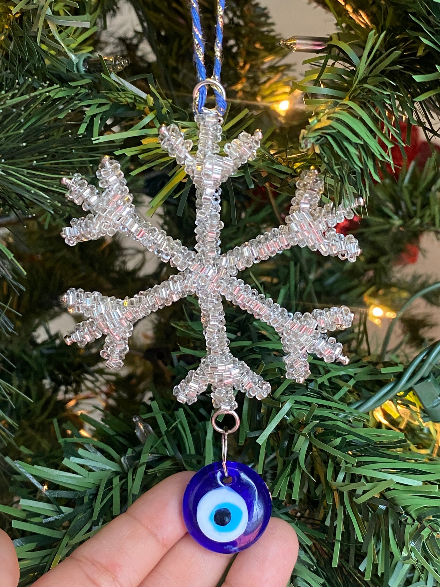 Evil Eye Snowflake Ornament Decor