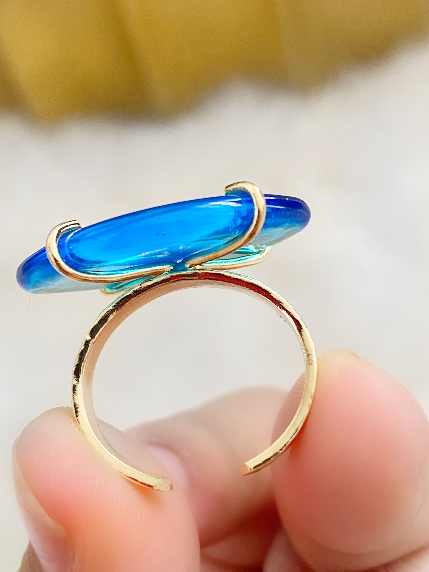 Evil Eye Turquoise Glass Ring