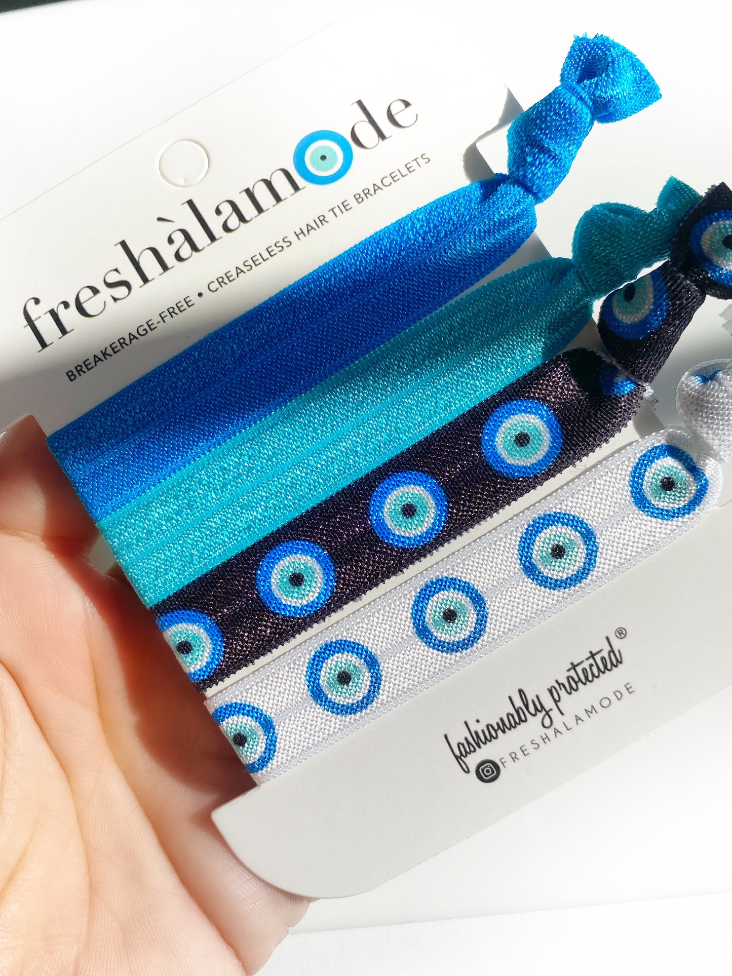 OFFICAL Evil Eye Creaseless Hair Tie Bracelets 4 pack