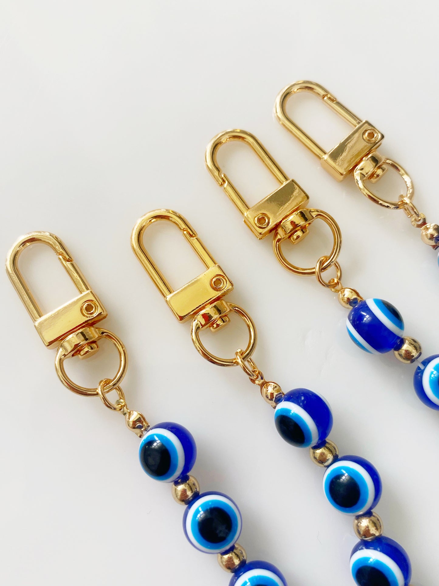 Evil Eye Beaded Swivel Keychain Clip