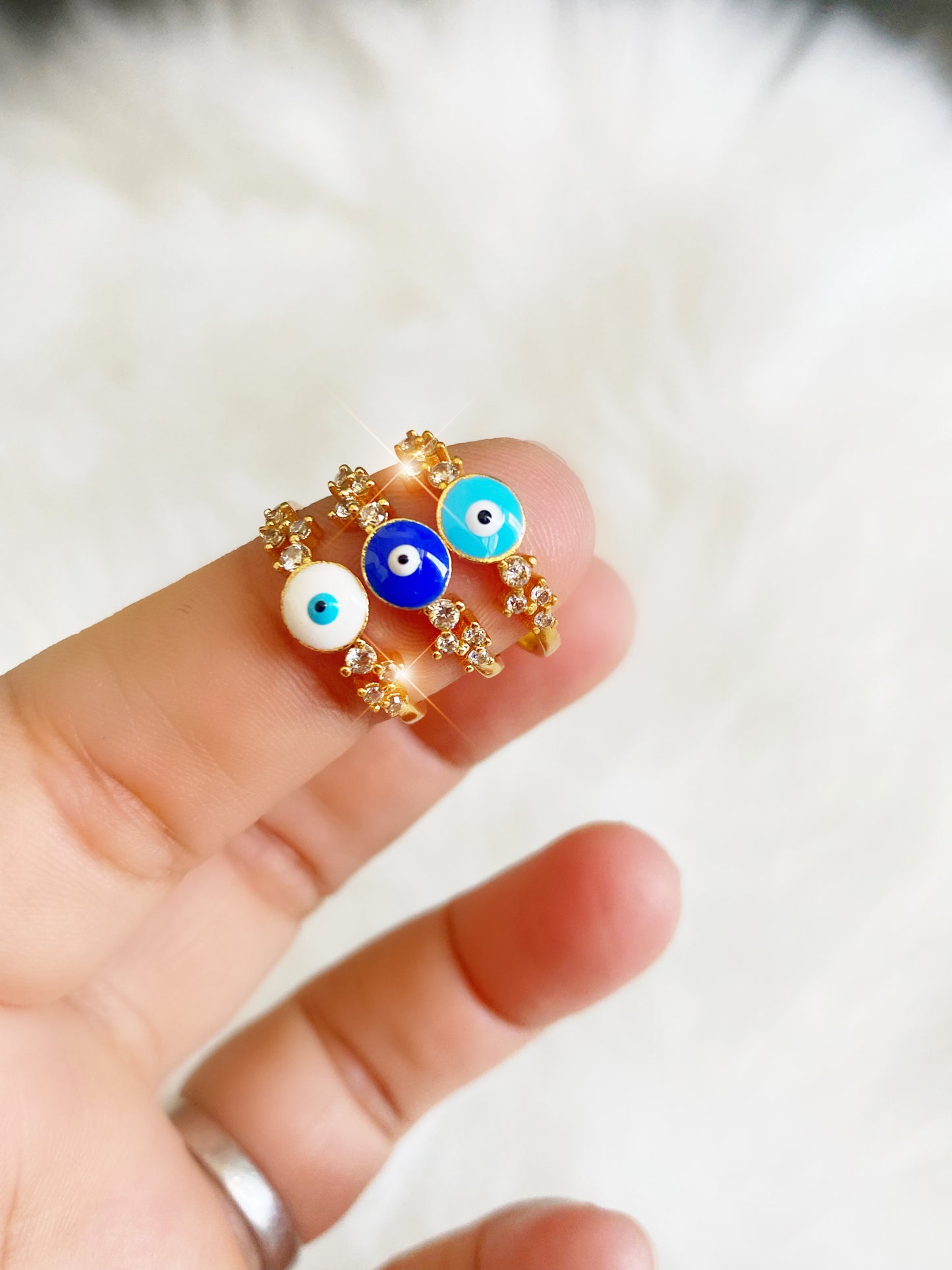 Antique Evil Eye Crystal Ring